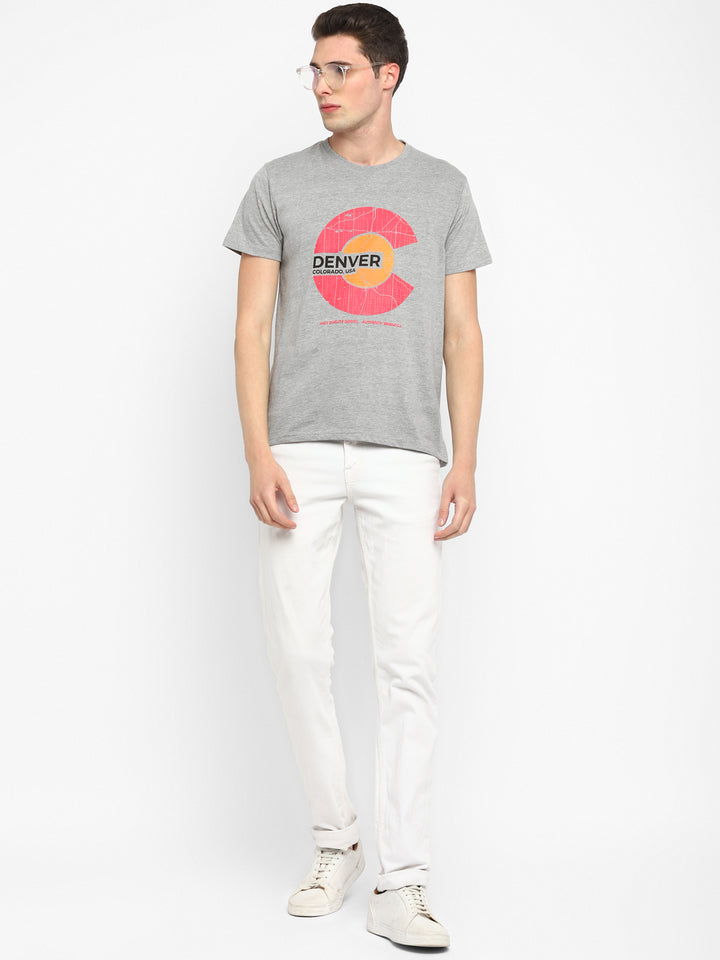 Printed Round Neck T-Shirt for Men - (CLEARANCE NO EXCHANGE NO RETURN)