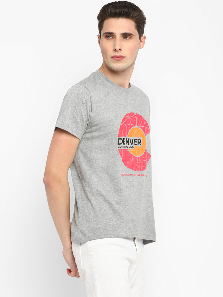 Printed Round Neck T-Shirt for Men - (CLEARANCE NO EXCHANGE NO RETURN)
