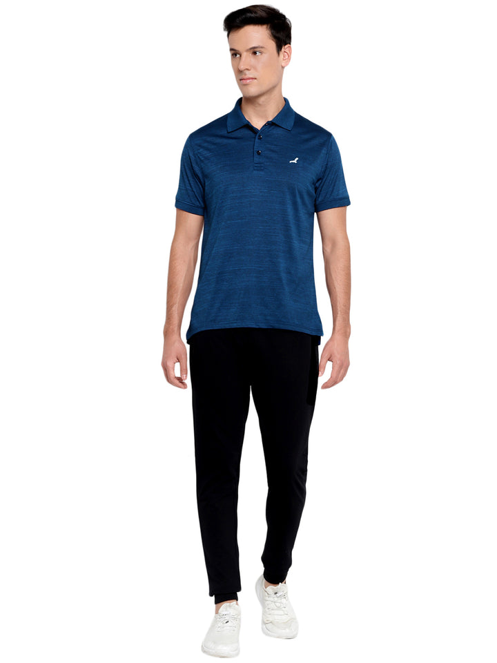 Active wear Kooltex Polo Neck T-Shirt for Men - Dark Blue