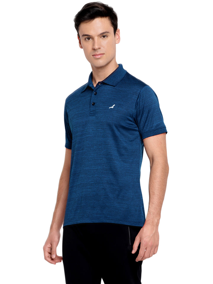 Active wear Kooltex Polo Neck T-Shirt for Men - Dark Blue