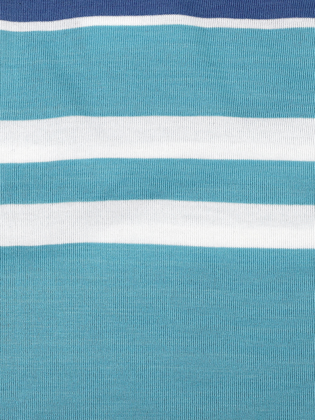 Stripes Polo T-Shirt for Men - Teal, Blue & White