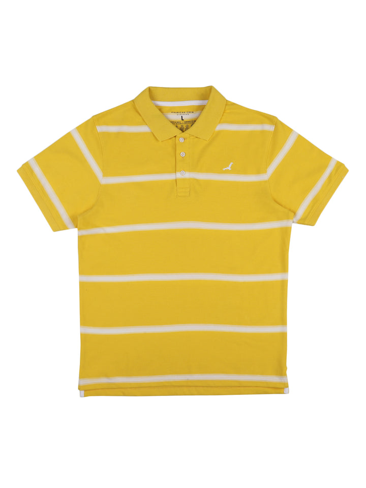 Stripes Polo T-Shirt for Men - Yellow & White
