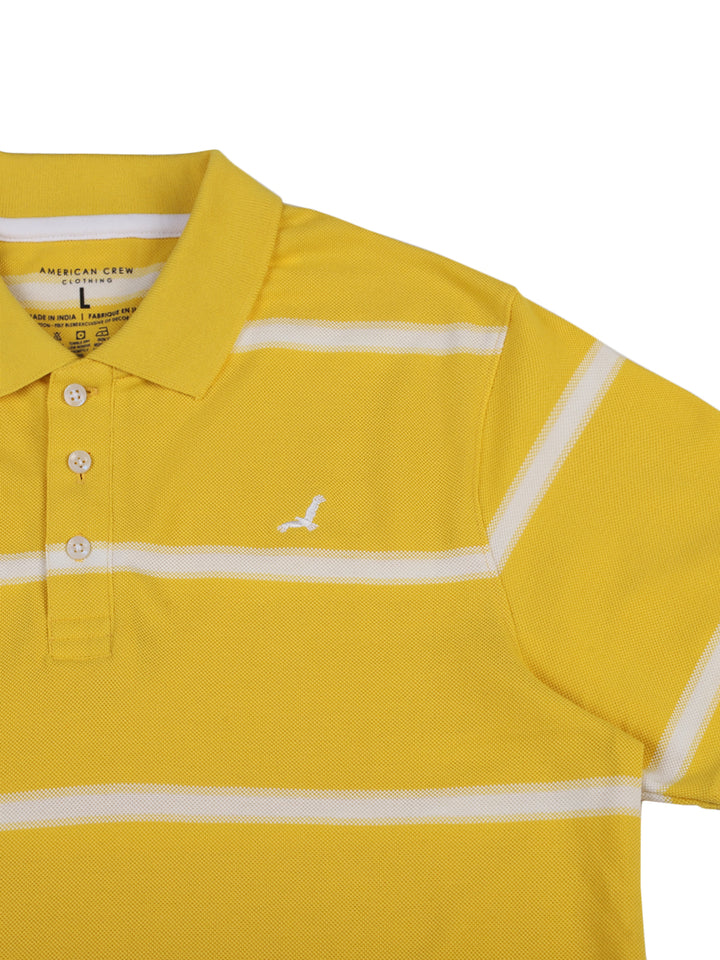 Stripes Polo T-Shirt for Men - Yellow & White