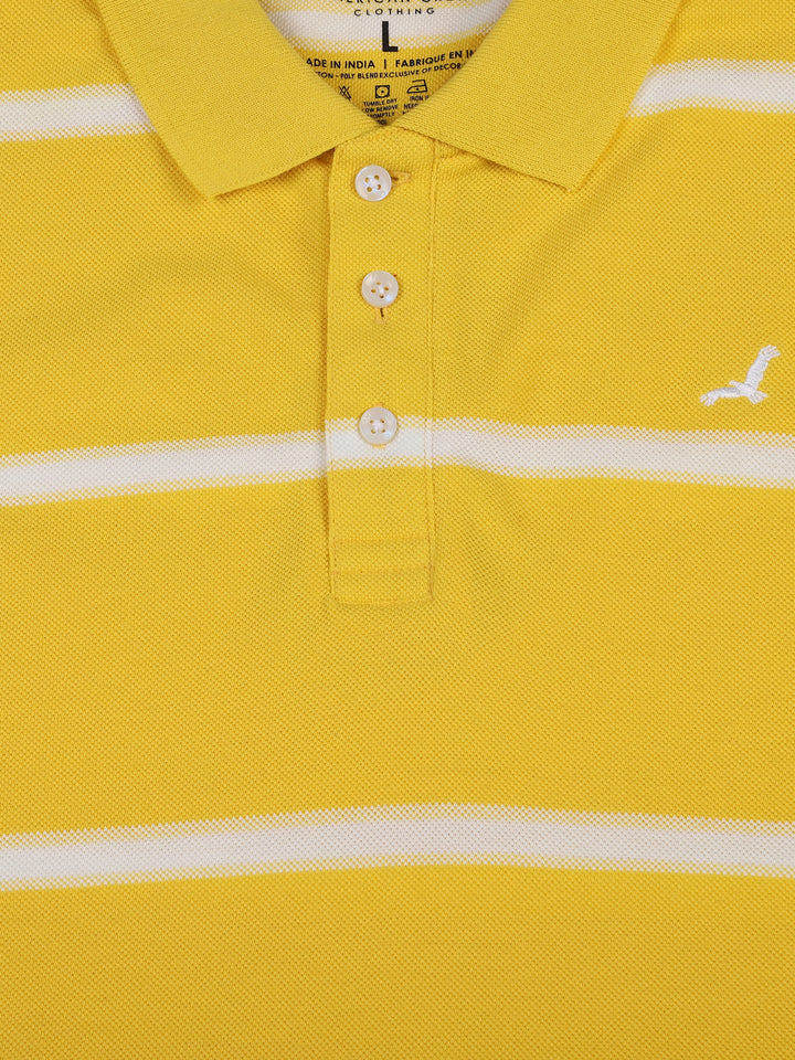Stripes Polo T-Shirt for Men - Yellow & White