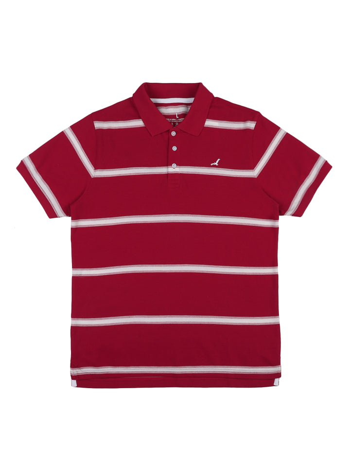 Stripes Polo T-Shirt for Men - Red & White