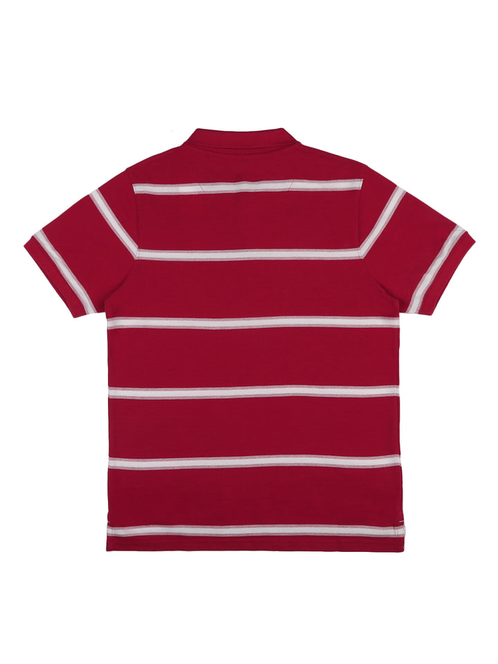Stripes Polo T-Shirt for Men - Red & White