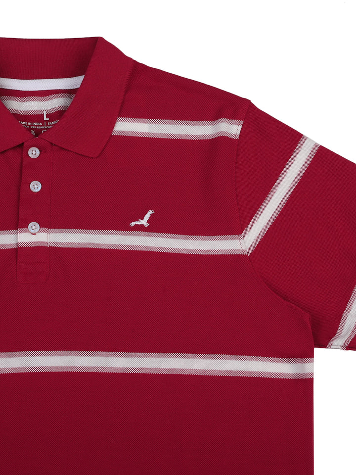 Stripes Polo T-Shirt for Men - Red & White