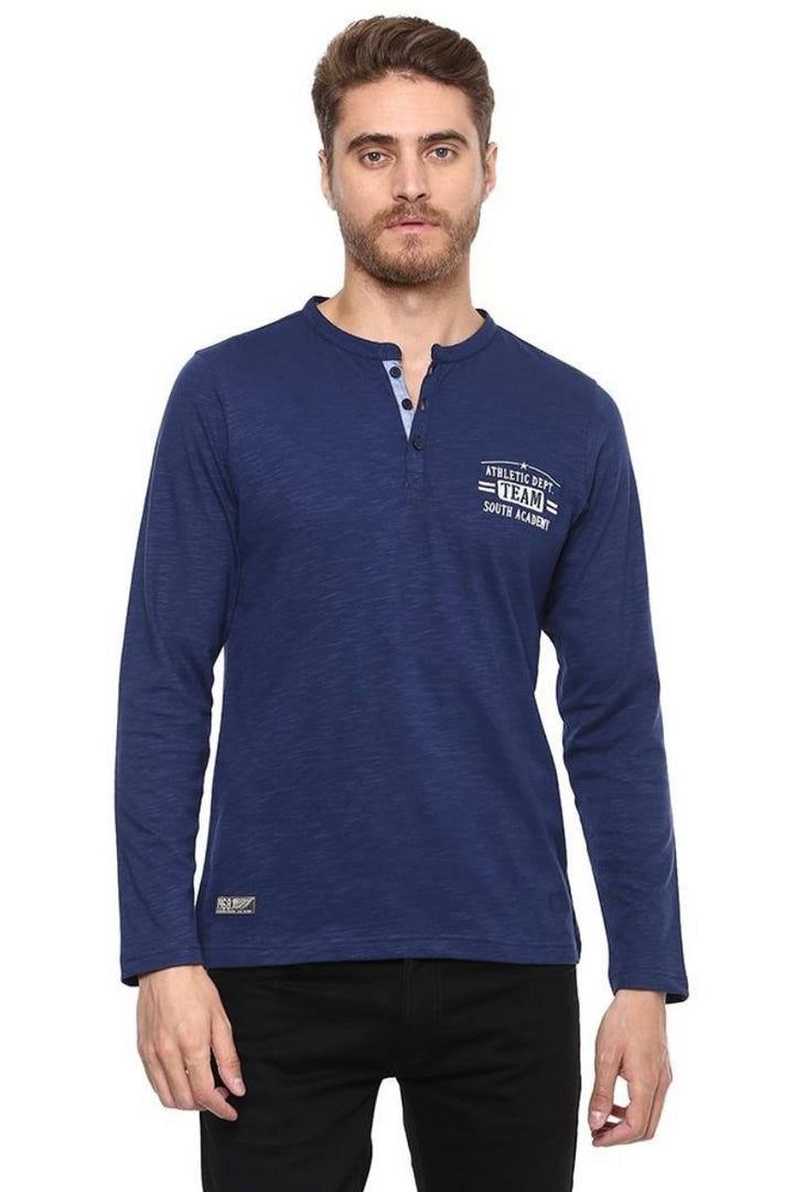 Men's Henley T-Shirt - Navy Slub (No Exchange No Return)