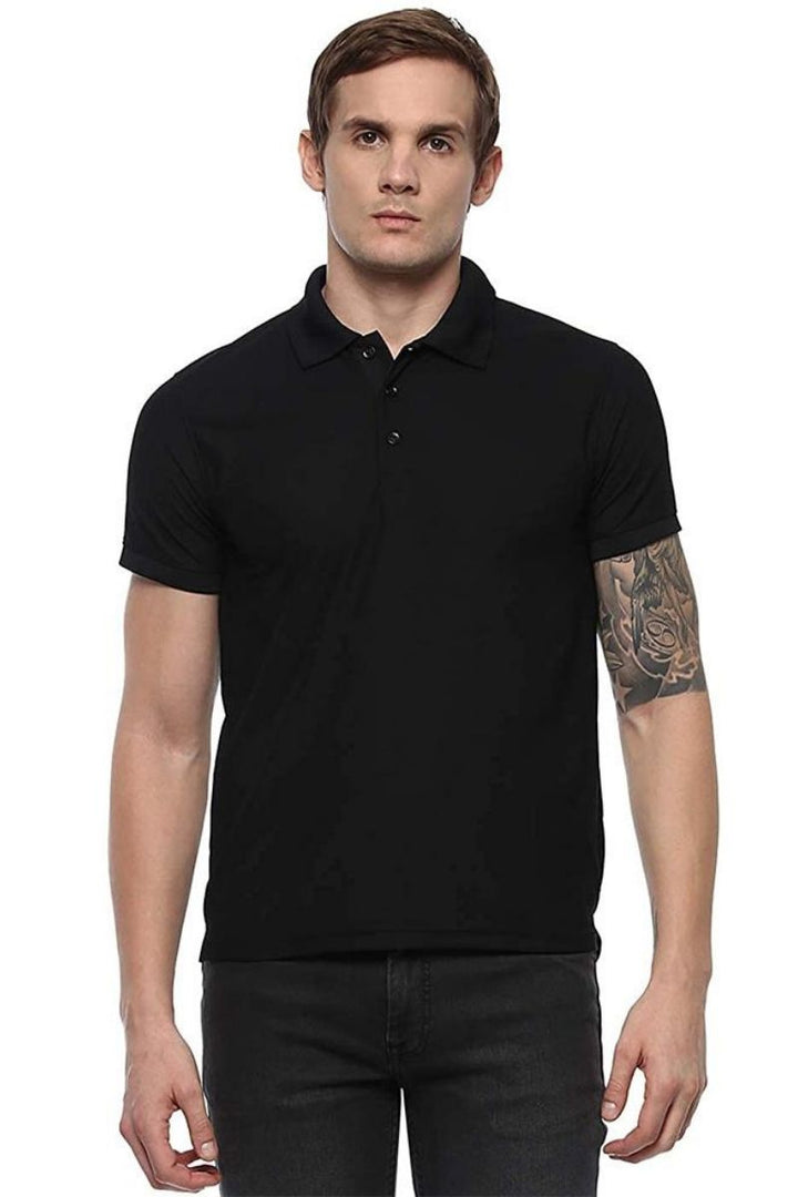 Men's Polo Collar T-Shirt - Black