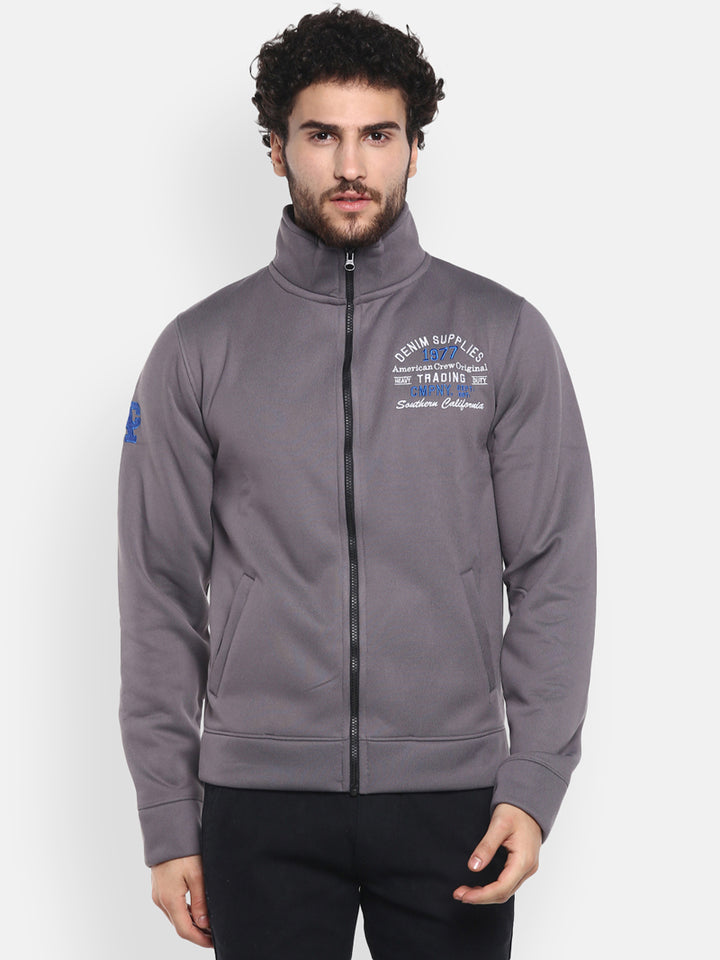 Men's Full Sleeves Bomber Winter Wear Jacket With YKK Zipper - Gargoyle Grey