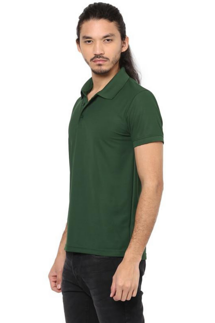 Men's Polo Collar T-Shirt - Dark Green