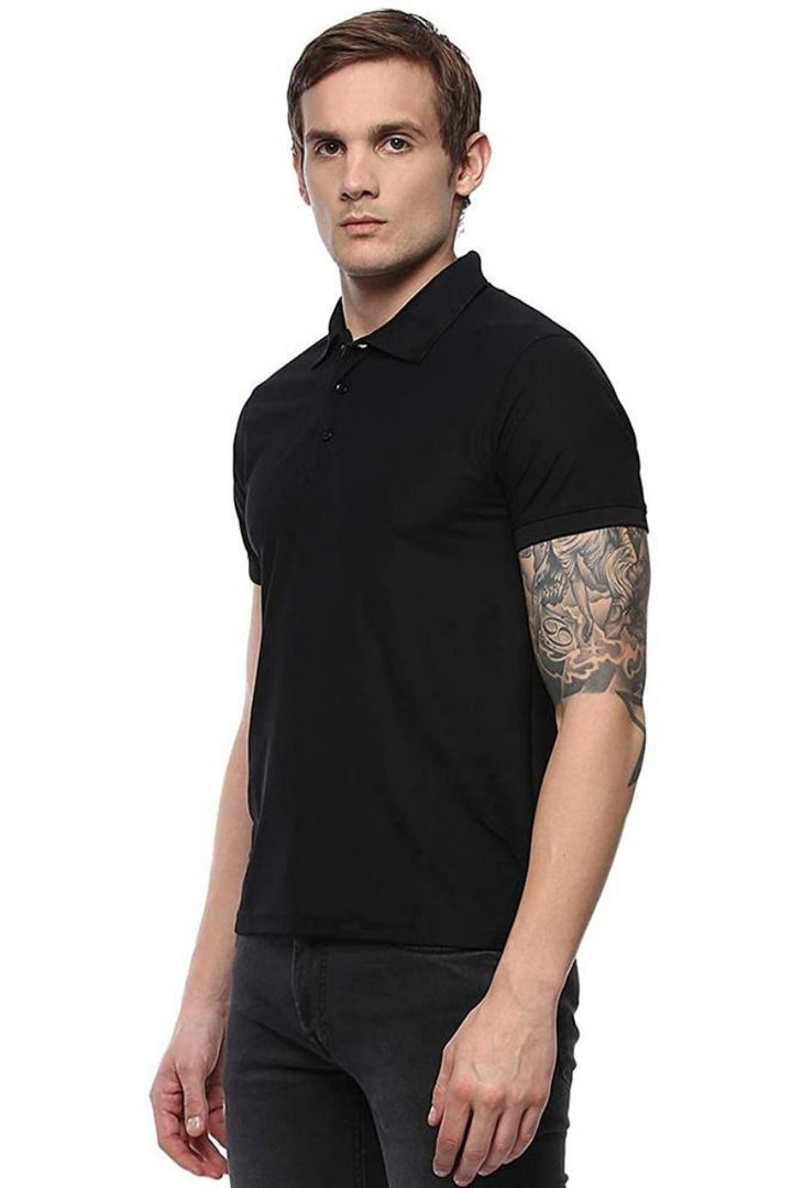 Men's Polo Collar T-Shirt - Black