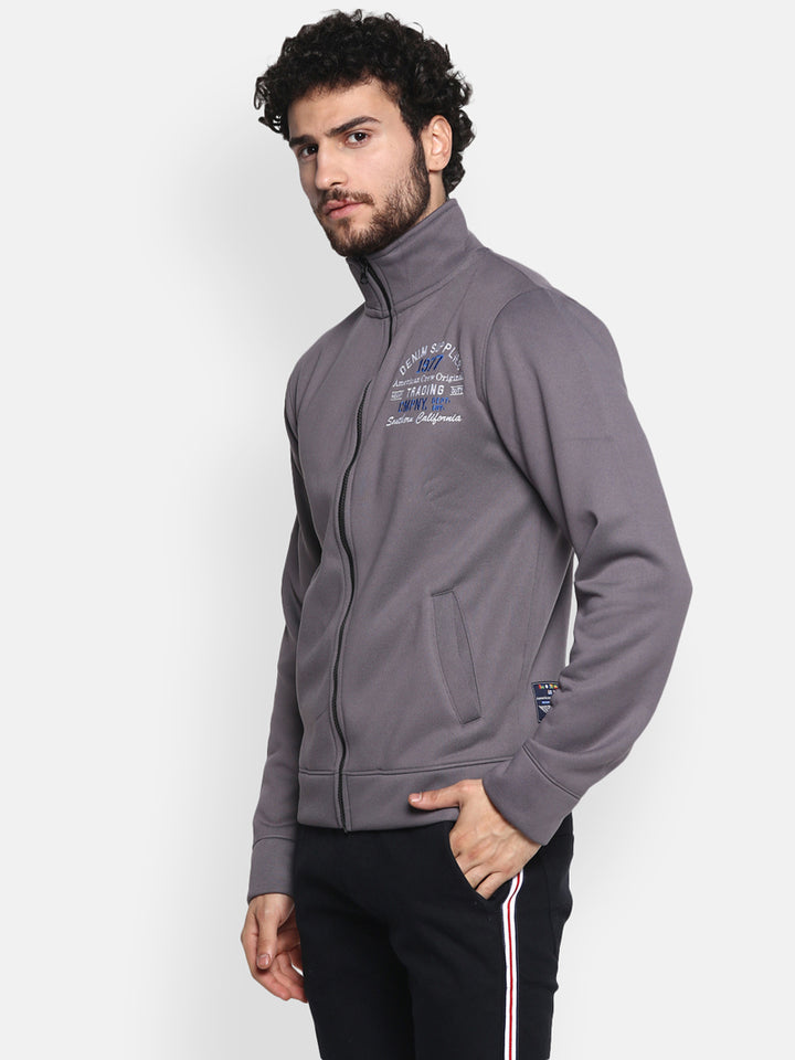 Men's Full Sleeves Bomber Winter Wear Jacket With YKK Zipper - Gargoyle Grey