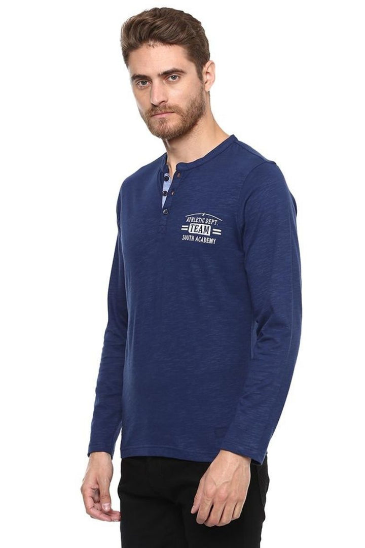 Men's Henley T-Shirt - Navy Slub (No Exchange No Return)