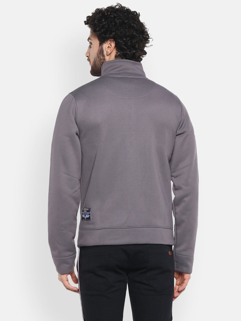 Men's Full Sleeves Bomber Winter Wear Jacket With YKK Zipper - Gargoyle Grey