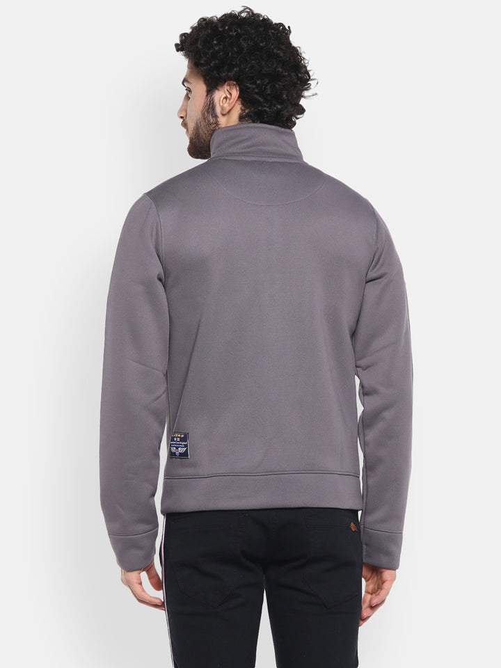 Men's Full Sleeves Bomber Winter Wear Jacket With YKK Zipper - Gargoyle Grey