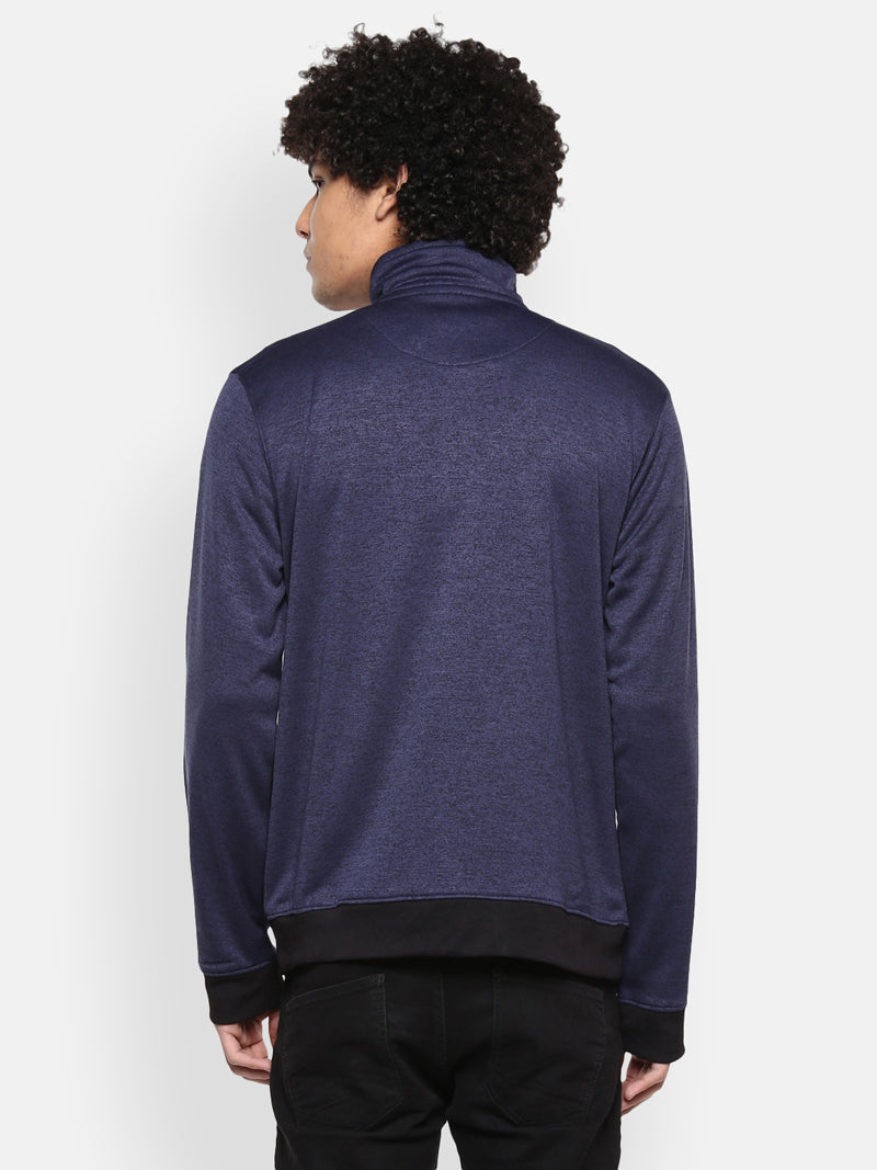 Men's Full Sleeves Winter Jacket - Navy Melange (NO EXCHANGE NO RETURN)