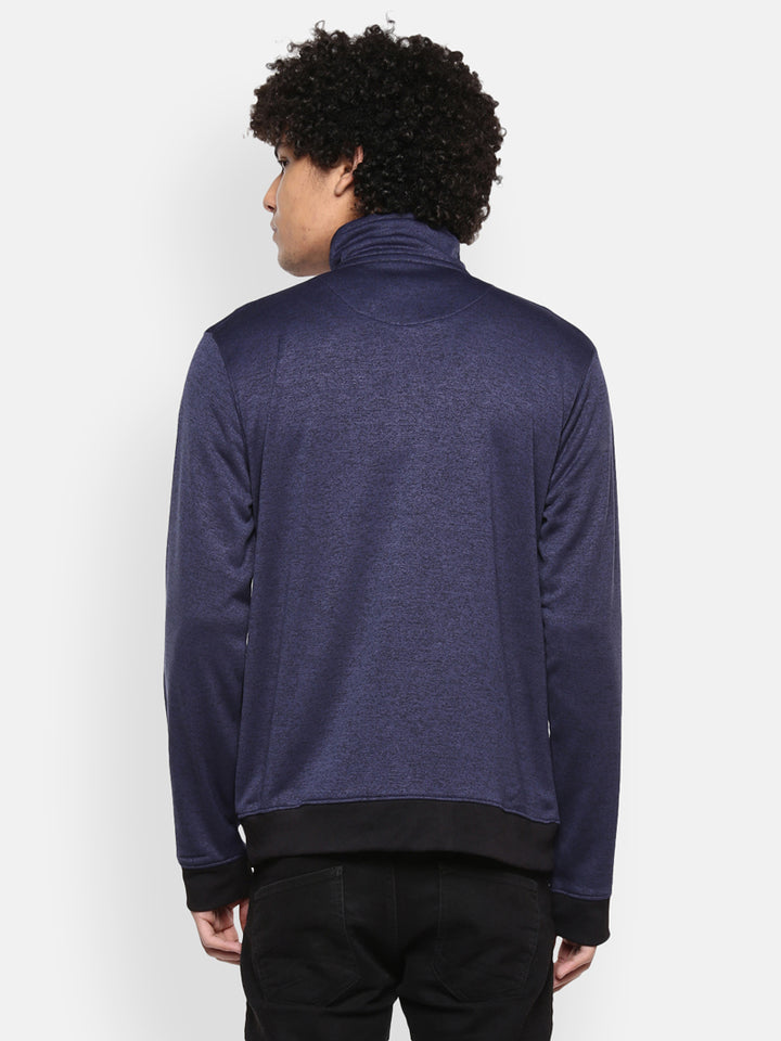 Men's Full Sleeves Winter Jacket - Navy Melange (NO EXCHANGE NO RETURN)