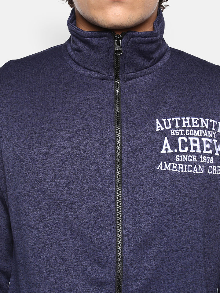 Men's Full Sleeves Winter Jacket - Navy Melange (NO EXCHANGE NO RETURN)