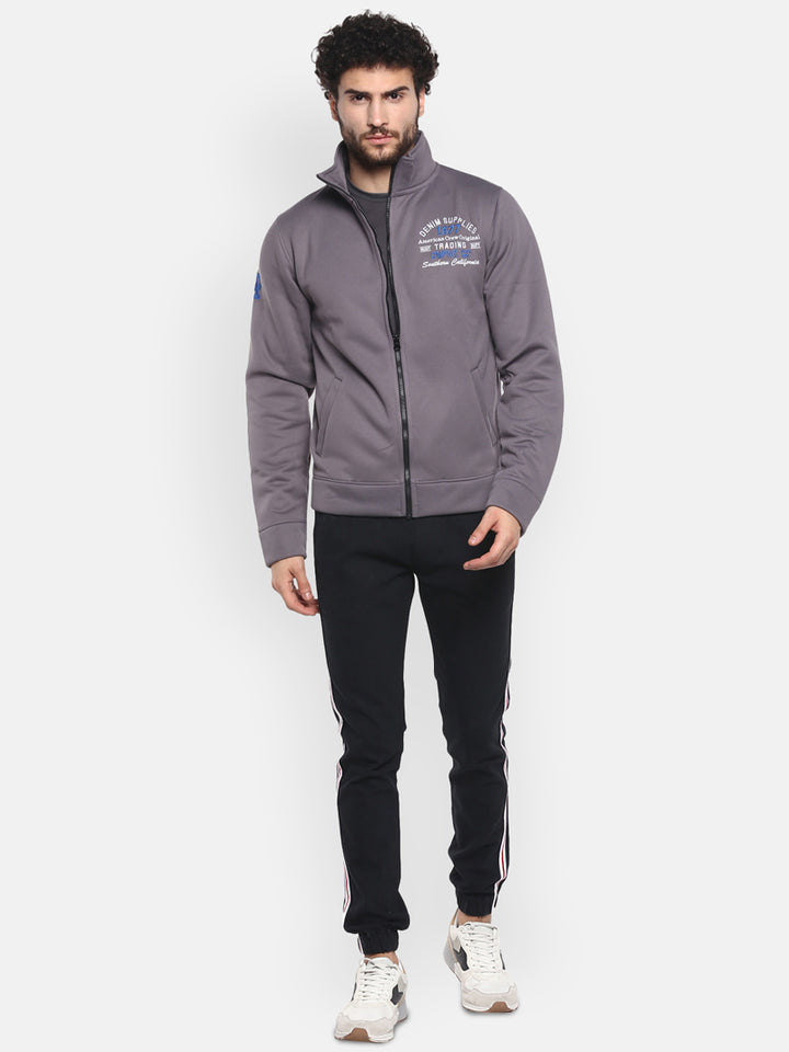 Men's Full Sleeves Bomber Winter Wear Jacket With YKK Zipper - Gargoyle Grey