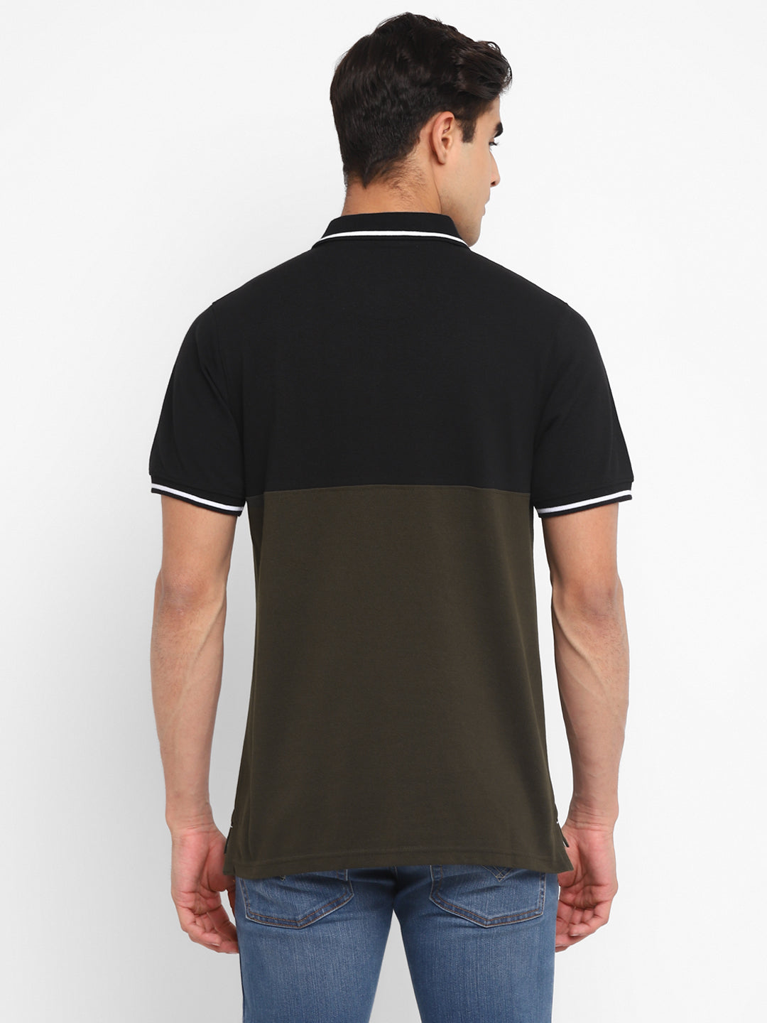 Polo T-Shirt For Men - Black & Dark Olive