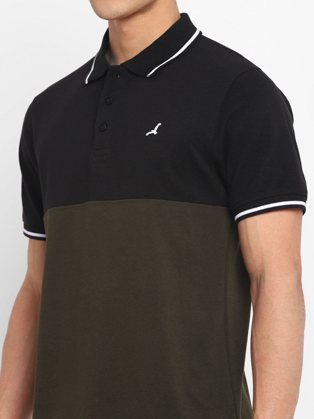 Polo T-Shirt For Men - Black & Dark Olive