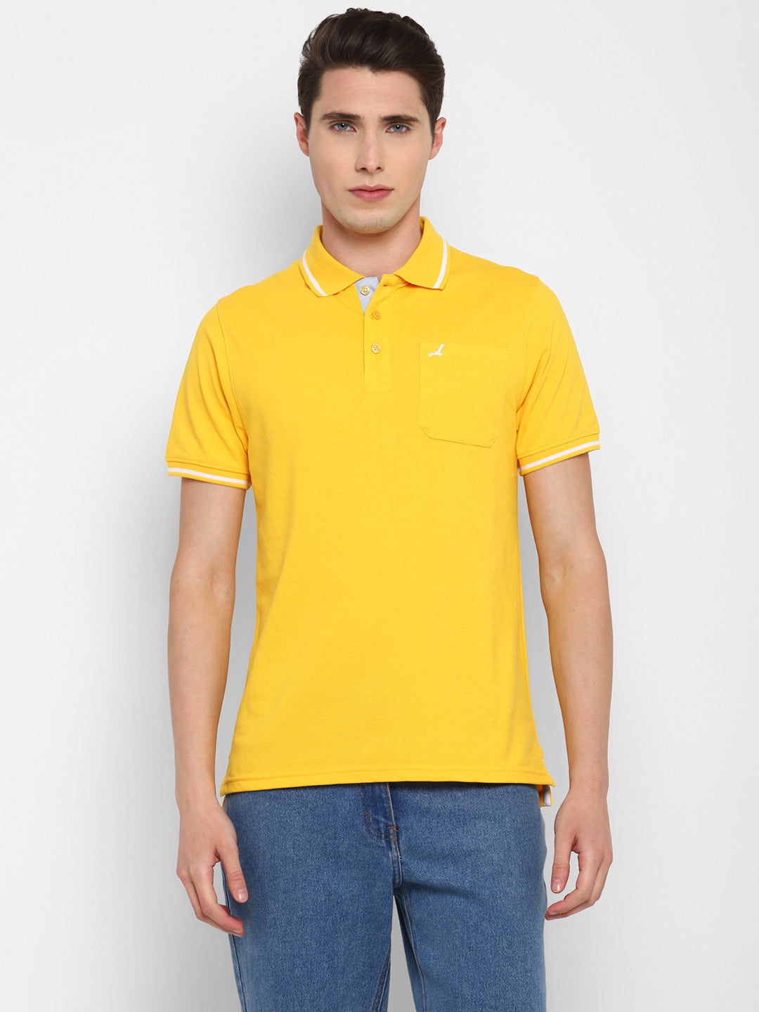 Polo Collar T-Shirt for Men with Pocket - Yellow