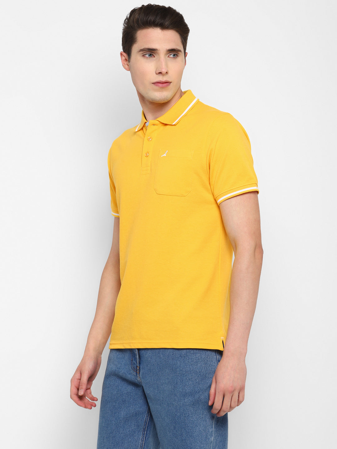 Polo Collar T-Shirt for Men with Pocket - Yellow