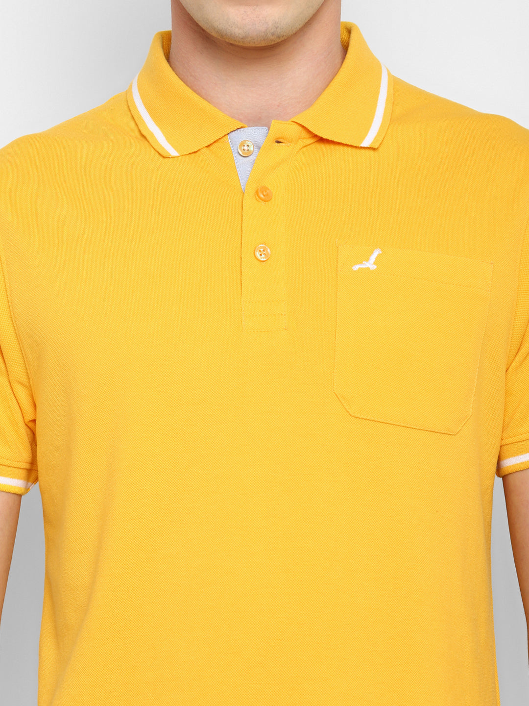 Polo Collar T-Shirt for Men with Pocket - Yellow