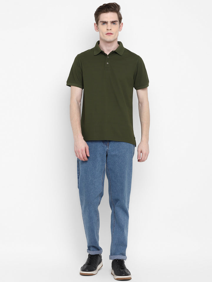 Kooltex Polo T-Shirt For Men - Dark Olive