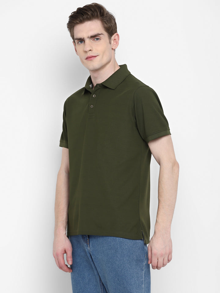 Kooltex Polo T-Shirt For Men - Dark Olive