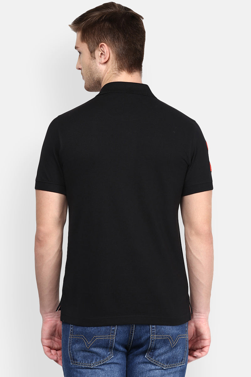 Men's Polo Collar T-Shirt - Black