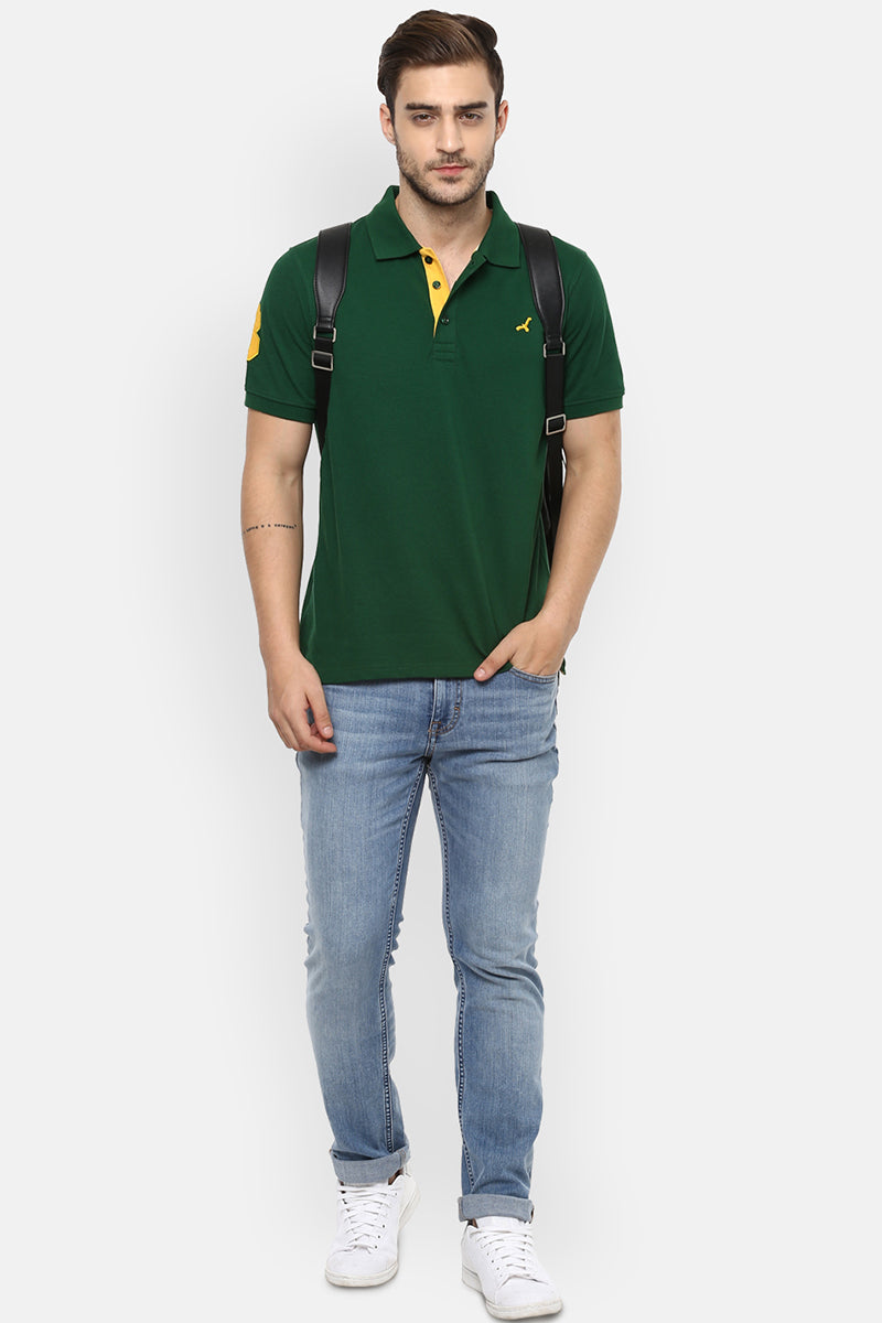 Men's Polo Collar T-Shirt - Green