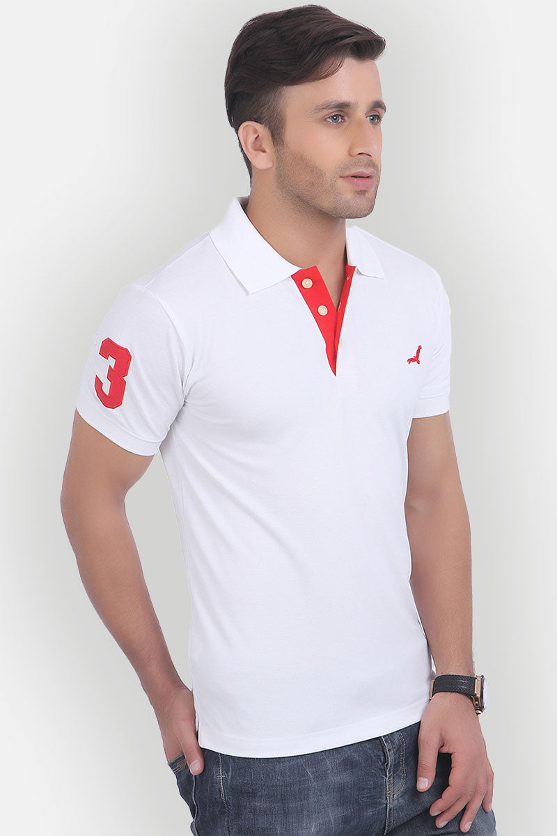 Men's Polo Collar T-Shirt -White