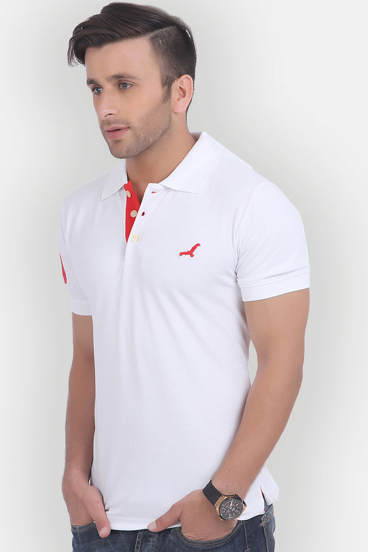 Men's Polo Collar T-Shirt -White