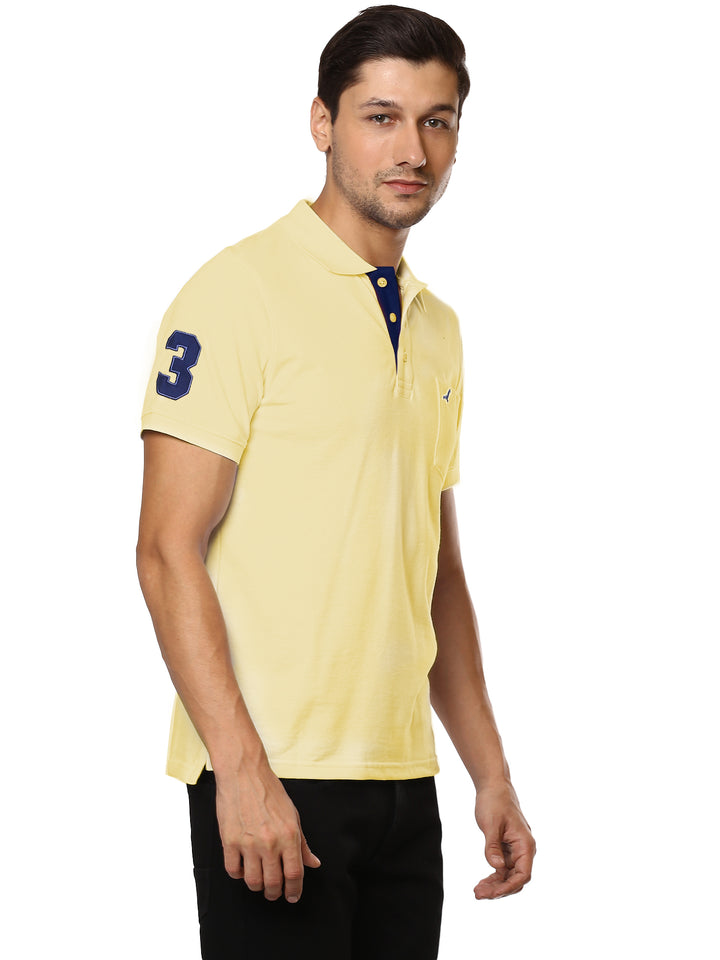 Men's Polo Half Sleeves T-Shirt With Pocket - PopCorn Yellow