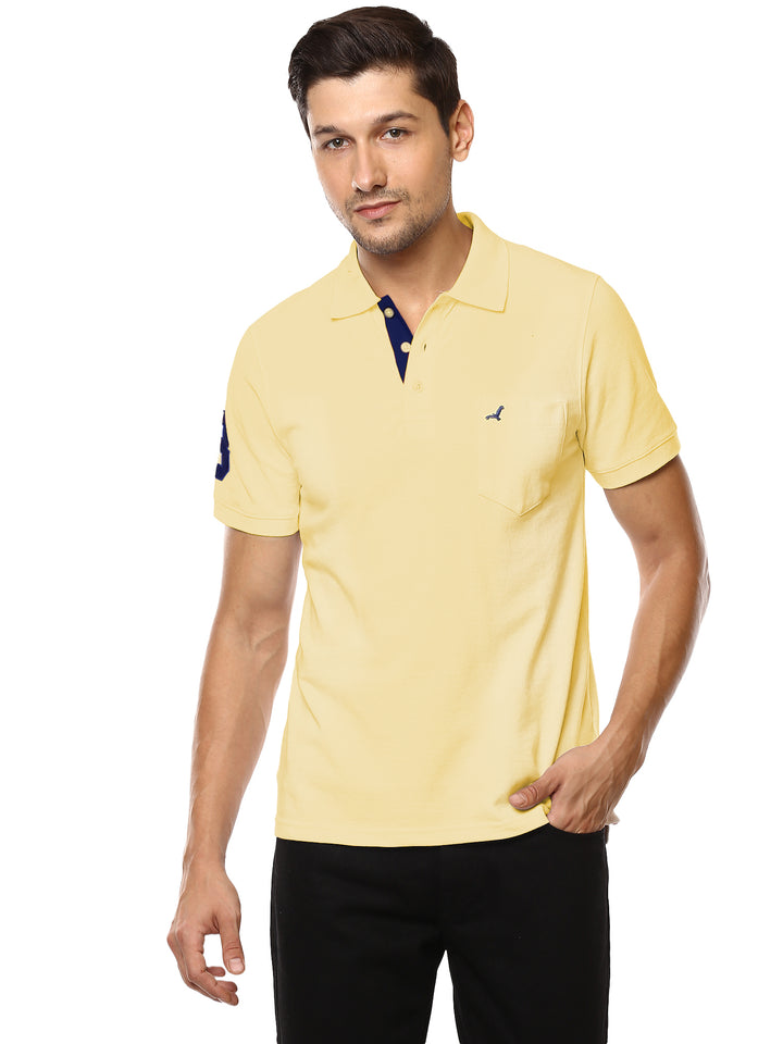 Men's Polo Half Sleeves T-Shirt With Pocket - PopCorn Yellow