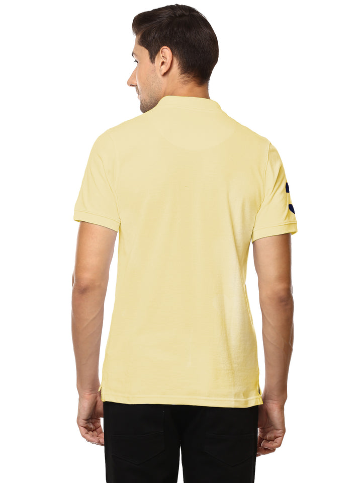 Men's Polo Half Sleeves T-Shirt With Pocket - PopCorn Yellow