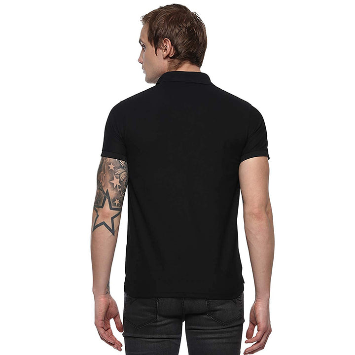 Men's Polo Collar T-Shirt - Black