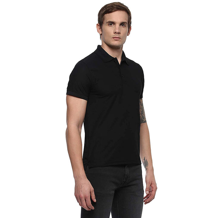 Men's Polo Collar T-Shirt - Black