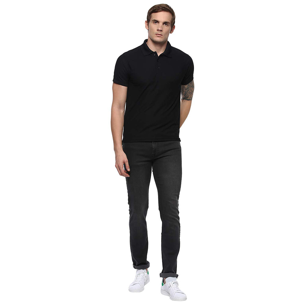 Men's Polo Collar T-Shirt - Black