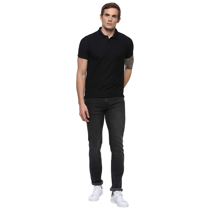 Men's Polo Collar T-Shirt - Black