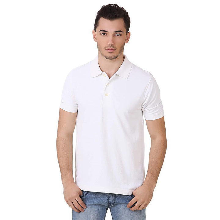 Men's Polo Collar T-Shirt - White