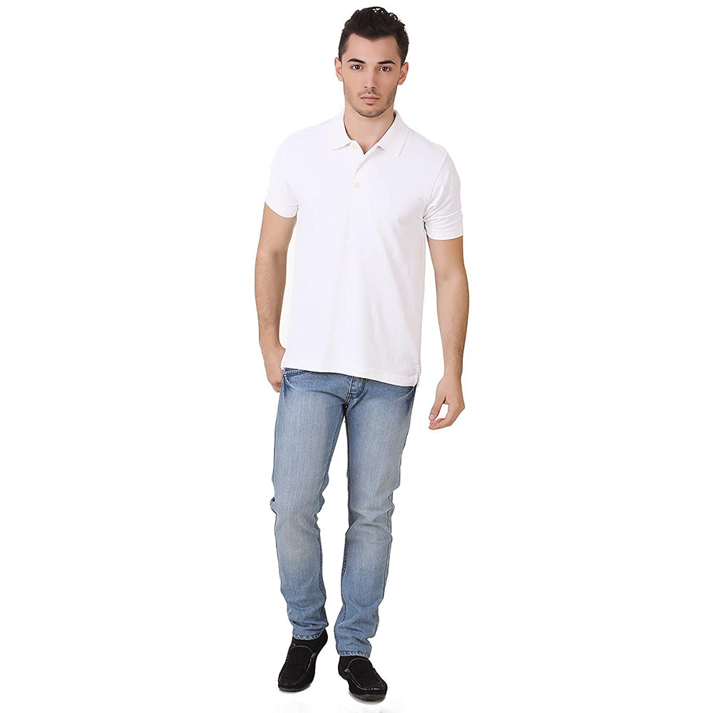 Men's Polo Collar T-Shirt - White
