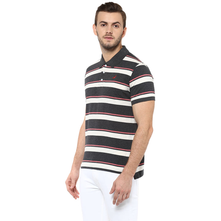 100% Cotton Polo T-Shirt - Stripes (No Exchange No Returns)