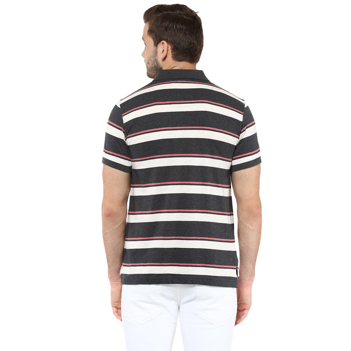 100% Cotton Polo T-Shirt - Stripes (No Exchange No Returns)
