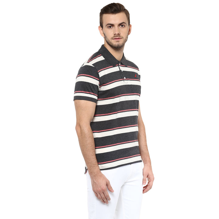 100% Cotton Polo T-Shirt - Stripes (No Exchange No Returns)
