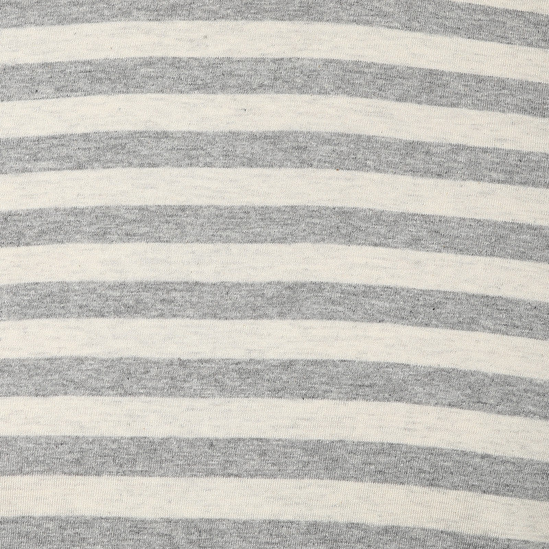 Men's Round Neck T-Shirt - Grey Melange & Off White