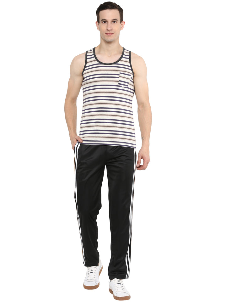 Men's Striped Sports Sleeveless Vest - MultiColor (Clearance - No Exchange No Return)