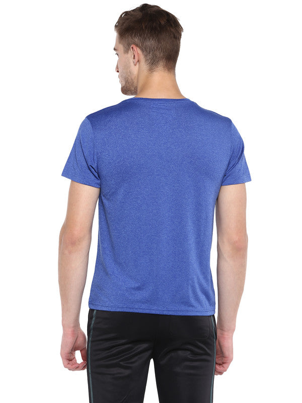 Men's Round Neck Half Sleeves T-Shirts Pack of 2 - Royal Blue Grindle & Charcoal Grindle